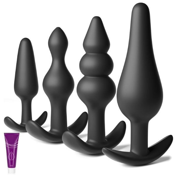 4 Shape Silicone Butt Plugs Sex Toy