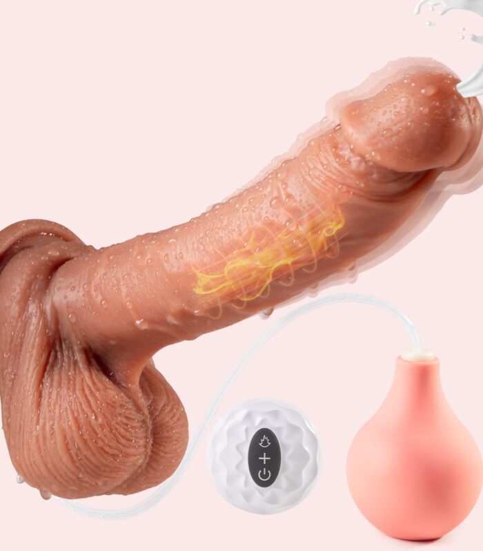 9 Silicone Vibrating Squirting Dildo