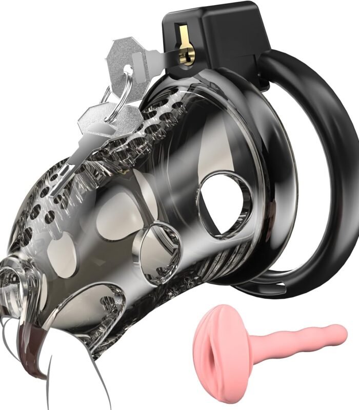Lightweight Black Penis Cage with Soft Plastic