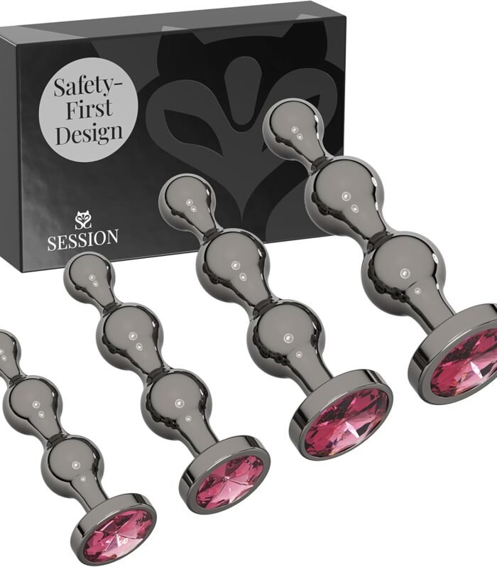 4-Piece Gunmetal Anal Plug Set