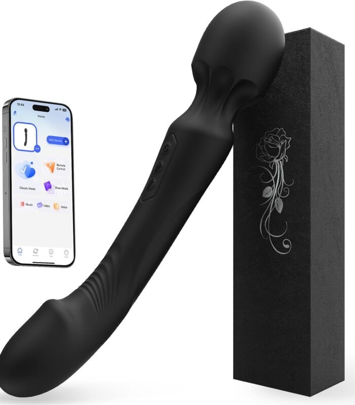 Black Dildo G Spot Vibrator Wand Adult Toys