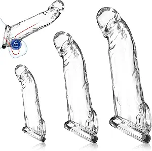 3 Sizes Reusable Penis Sleeve with Cock Ring