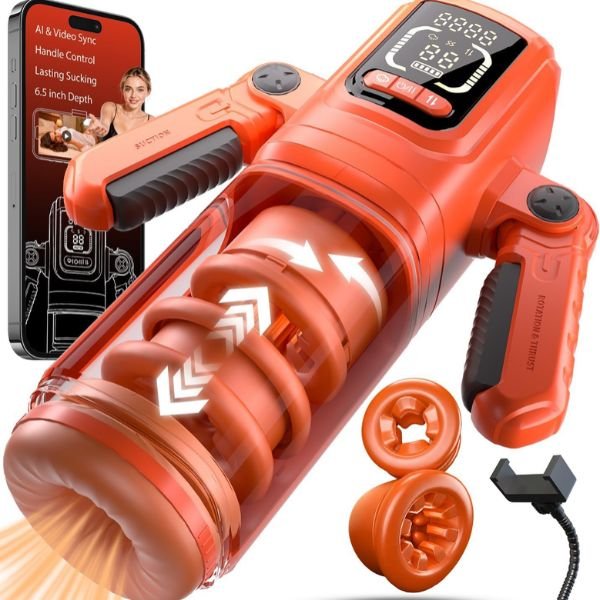 Press-to-Boost Handle Male Masturbator